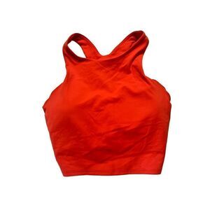 Athleta Women's Activewear Sport Bra Halter Sleeve Orange Medium NWT
